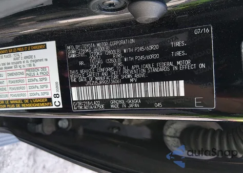 2016 Toyota 4Runner Limited from USA, damaged, VIN JTEZU5JR9G5136061